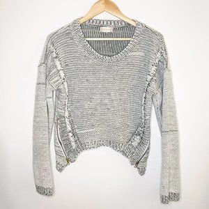 Altar'd State Women's Oversized Knit Sweater with Zipper Sides, Gray, Size L